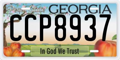 GA license plate CCP8937