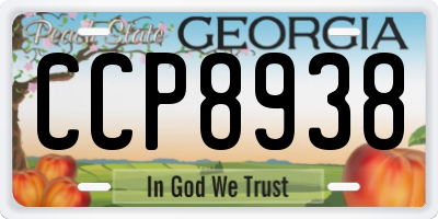 GA license plate CCP8938