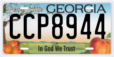 GA license plate CCP8944