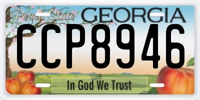GA license plate CCP8946