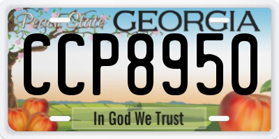 GA license plate CCP8950