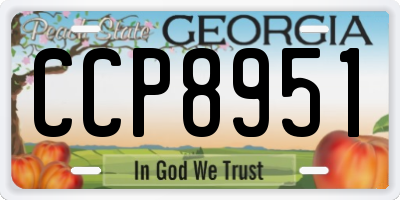 GA license plate CCP8951