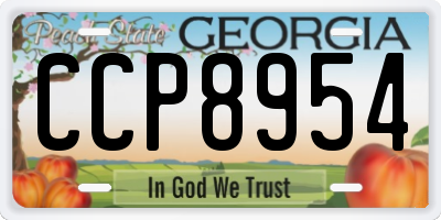 GA license plate CCP8954