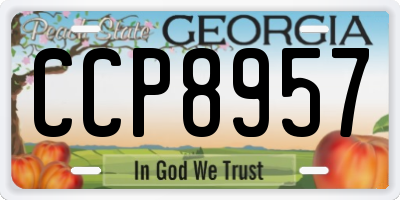 GA license plate CCP8957