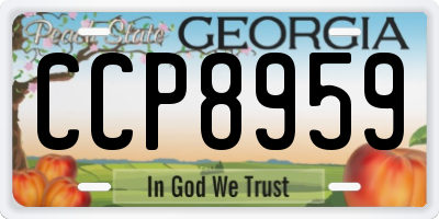 GA license plate CCP8959
