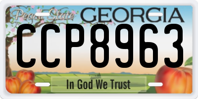 GA license plate CCP8963