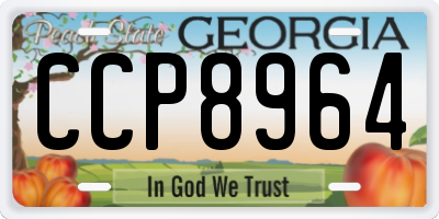 GA license plate CCP8964