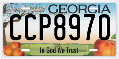 GA license plate CCP8970