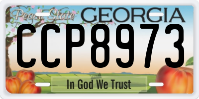 GA license plate CCP8973