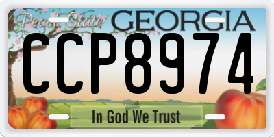 GA license plate CCP8974