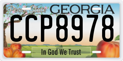 GA license plate CCP8978