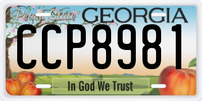 GA license plate CCP8981