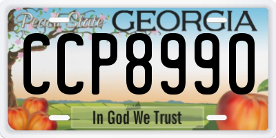 GA license plate CCP8990