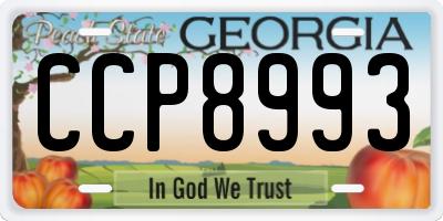 GA license plate CCP8993