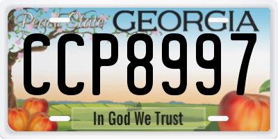 GA license plate CCP8997