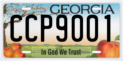 GA license plate CCP9001