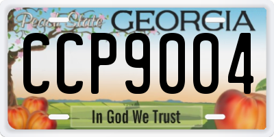 GA license plate CCP9004