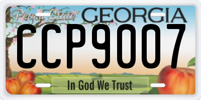 GA license plate CCP9007