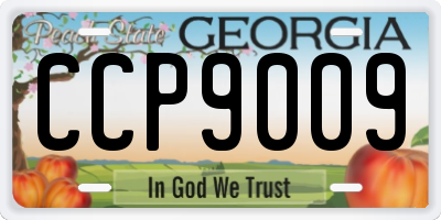 GA license plate CCP9009