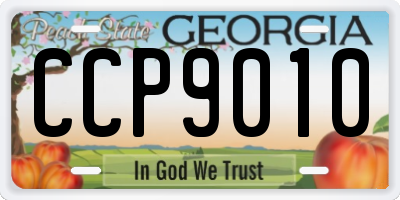 GA license plate CCP9010