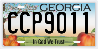 GA license plate CCP9011