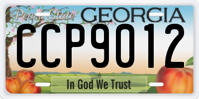 GA license plate CCP9012