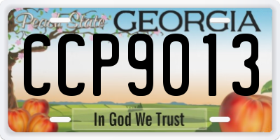 GA license plate CCP9013