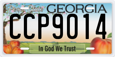 GA license plate CCP9014