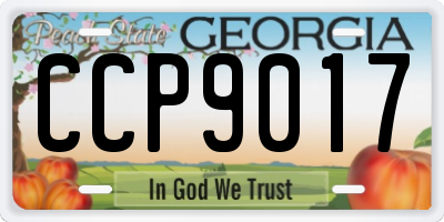 GA license plate CCP9017
