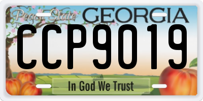 GA license plate CCP9019