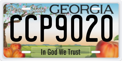 GA license plate CCP9020