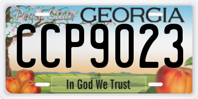GA license plate CCP9023