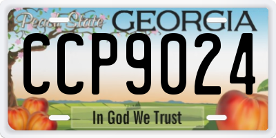 GA license plate CCP9024