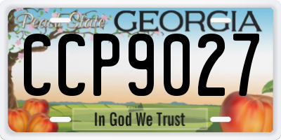 GA license plate CCP9027