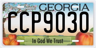 GA license plate CCP9030