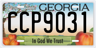 GA license plate CCP9031