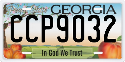 GA license plate CCP9032
