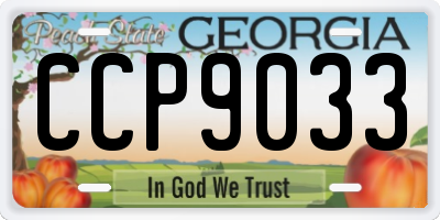 GA license plate CCP9033