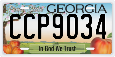 GA license plate CCP9034
