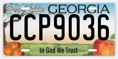 GA license plate CCP9036