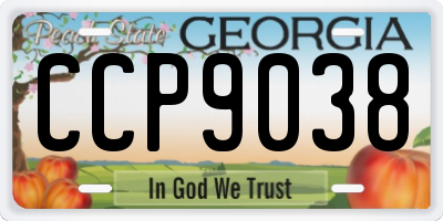 GA license plate CCP9038