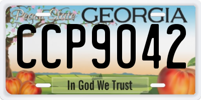 GA license plate CCP9042