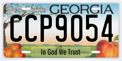 GA license plate CCP9054