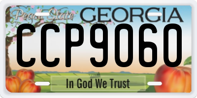 GA license plate CCP9060