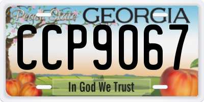 GA license plate CCP9067