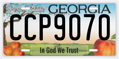 GA license plate CCP9070