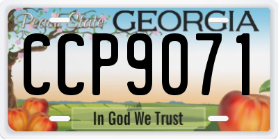 GA license plate CCP9071