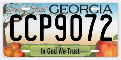 GA license plate CCP9072