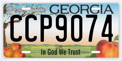 GA license plate CCP9074
