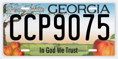 GA license plate CCP9075
